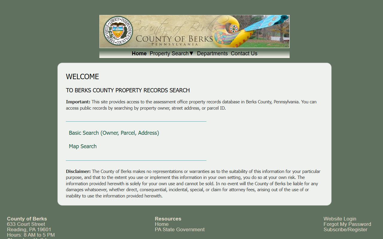 Berks County GIS parcel viewer for Reading deed records research