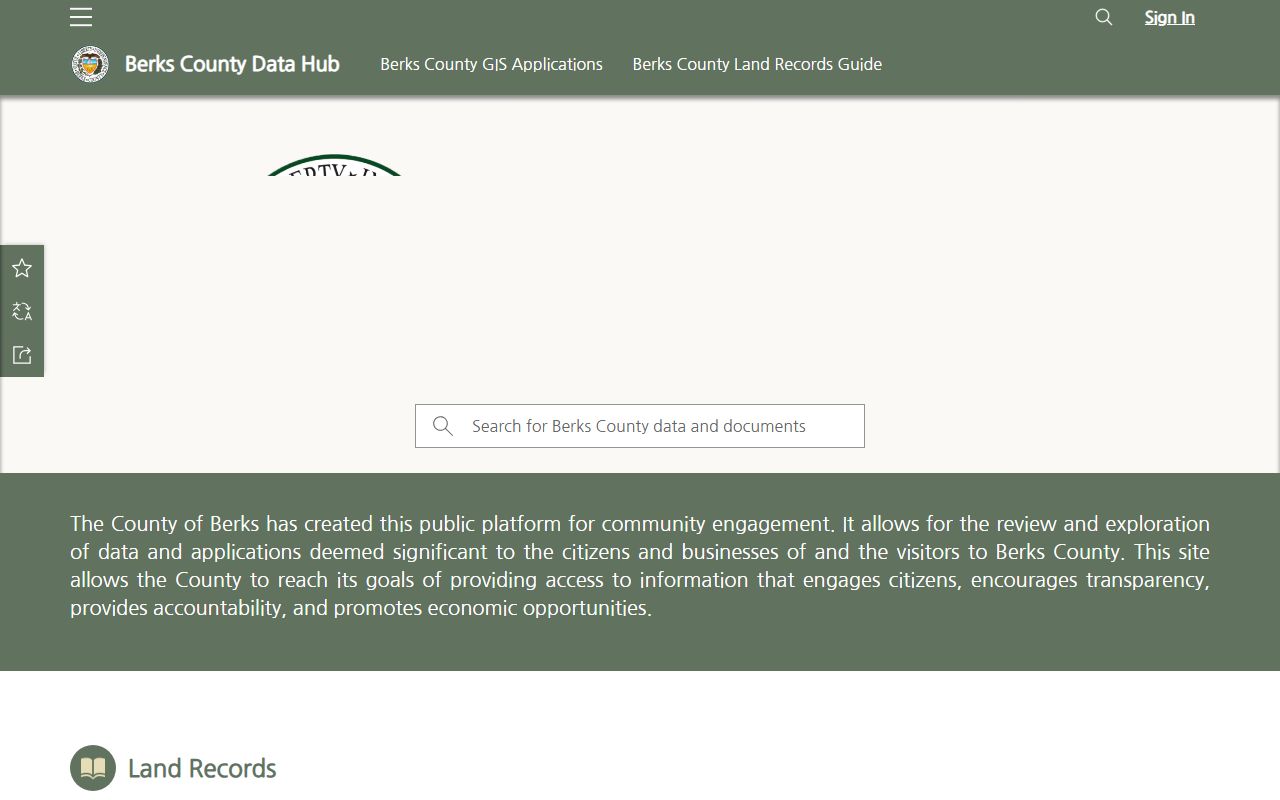 Berks County open data portal for Reading deed records research