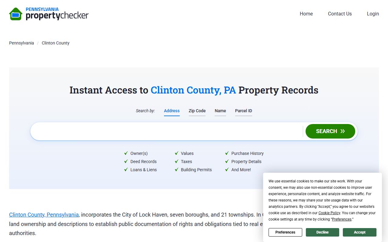 Clinton County property records and deed documents search