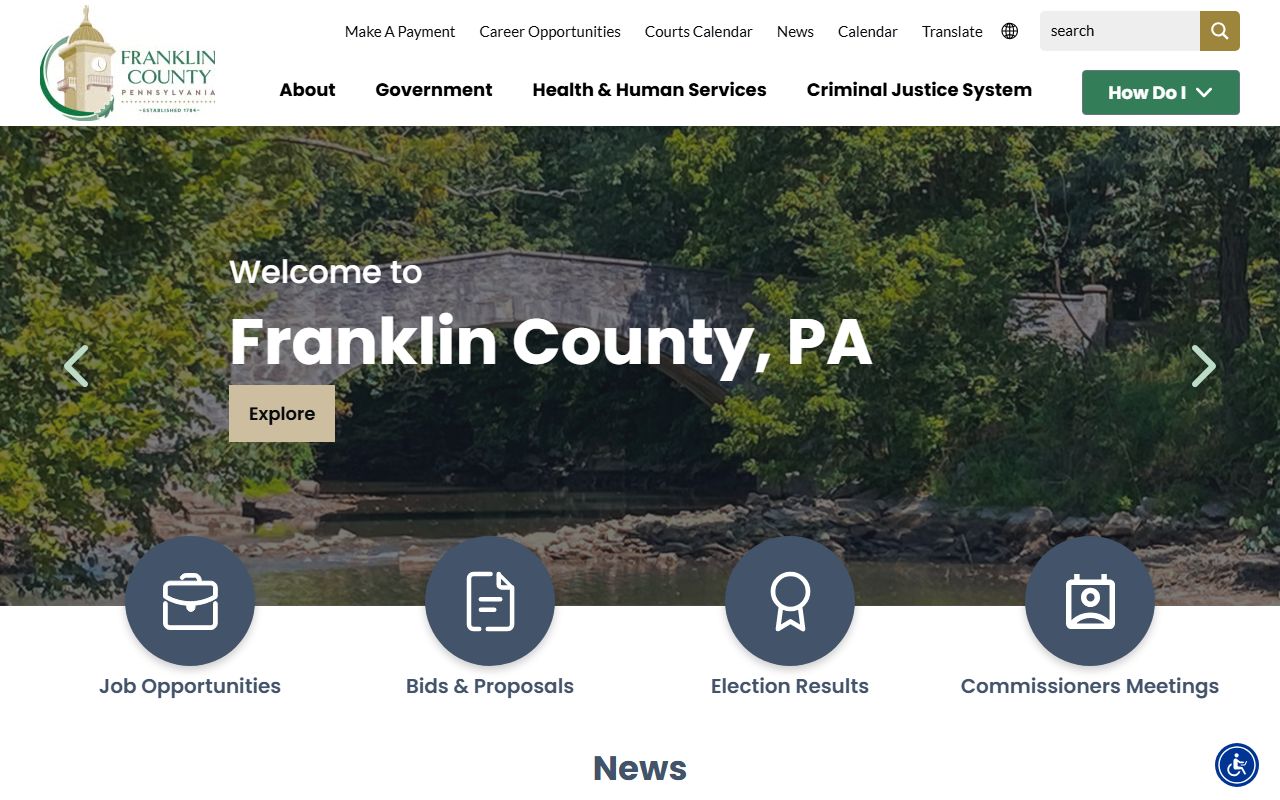 Franklin County official website with deed records and property information