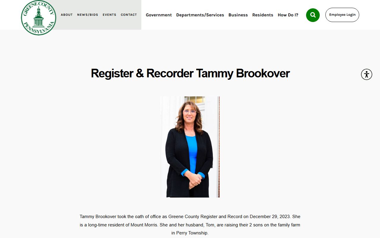 Greene County elected official Register and Recorder deed records