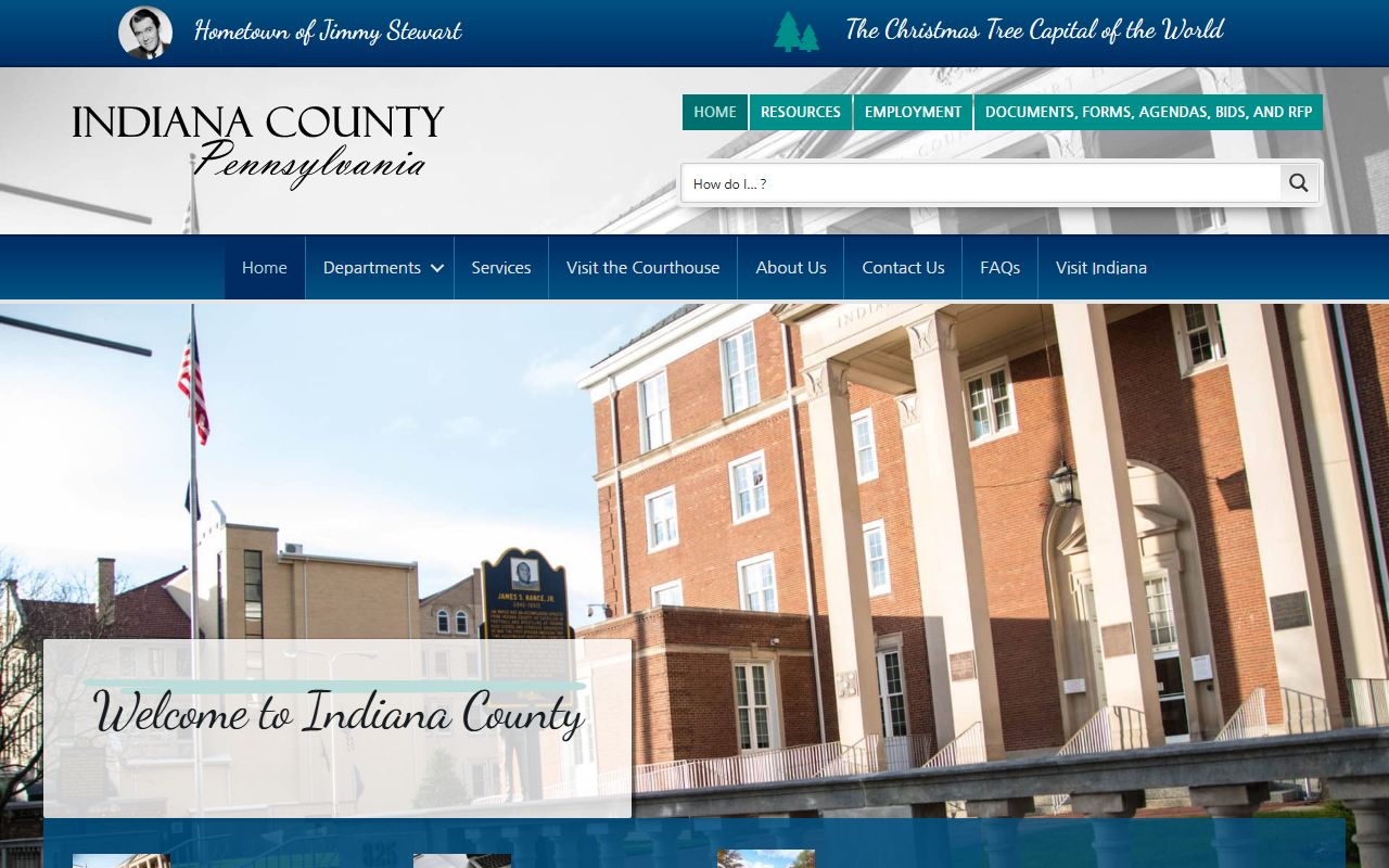 Indiana County official website with links to deed records and recorder office