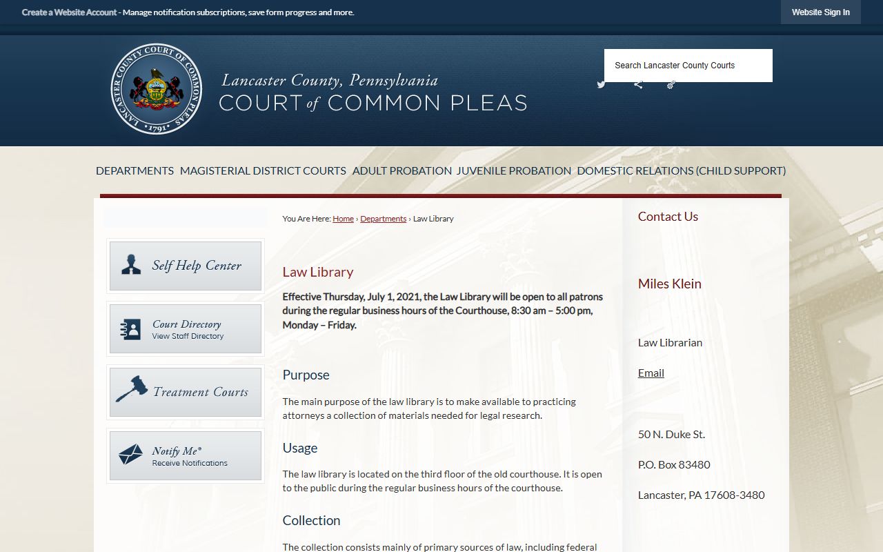 Lancaster County Recorder of Deeds page on the county website