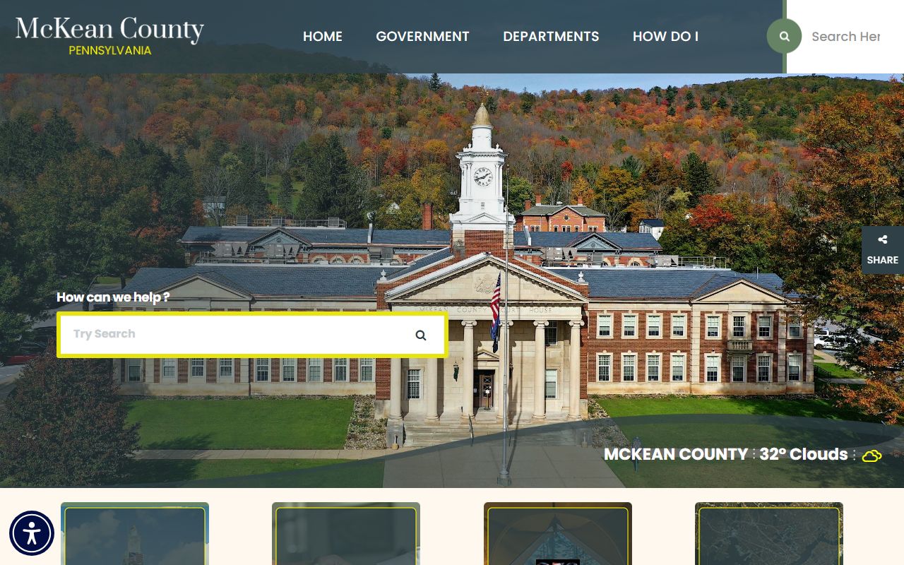 McKean County official homepage with recorder of deeds and property record links