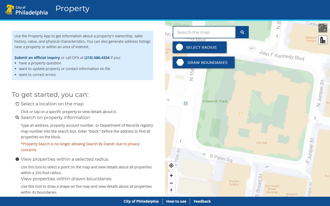 Philadelphia property search tool for deed records research