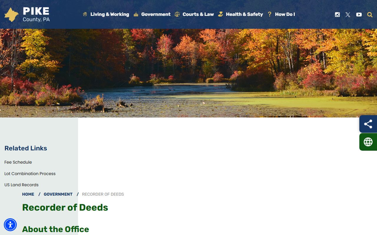 Pike County Recorder of Deeds official page for deed records