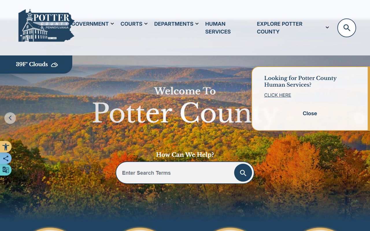 Potter County official website with links to deed records and recorder office
