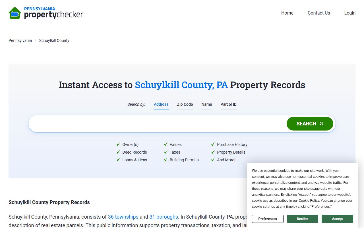 Schuylkill County property and deed records overview