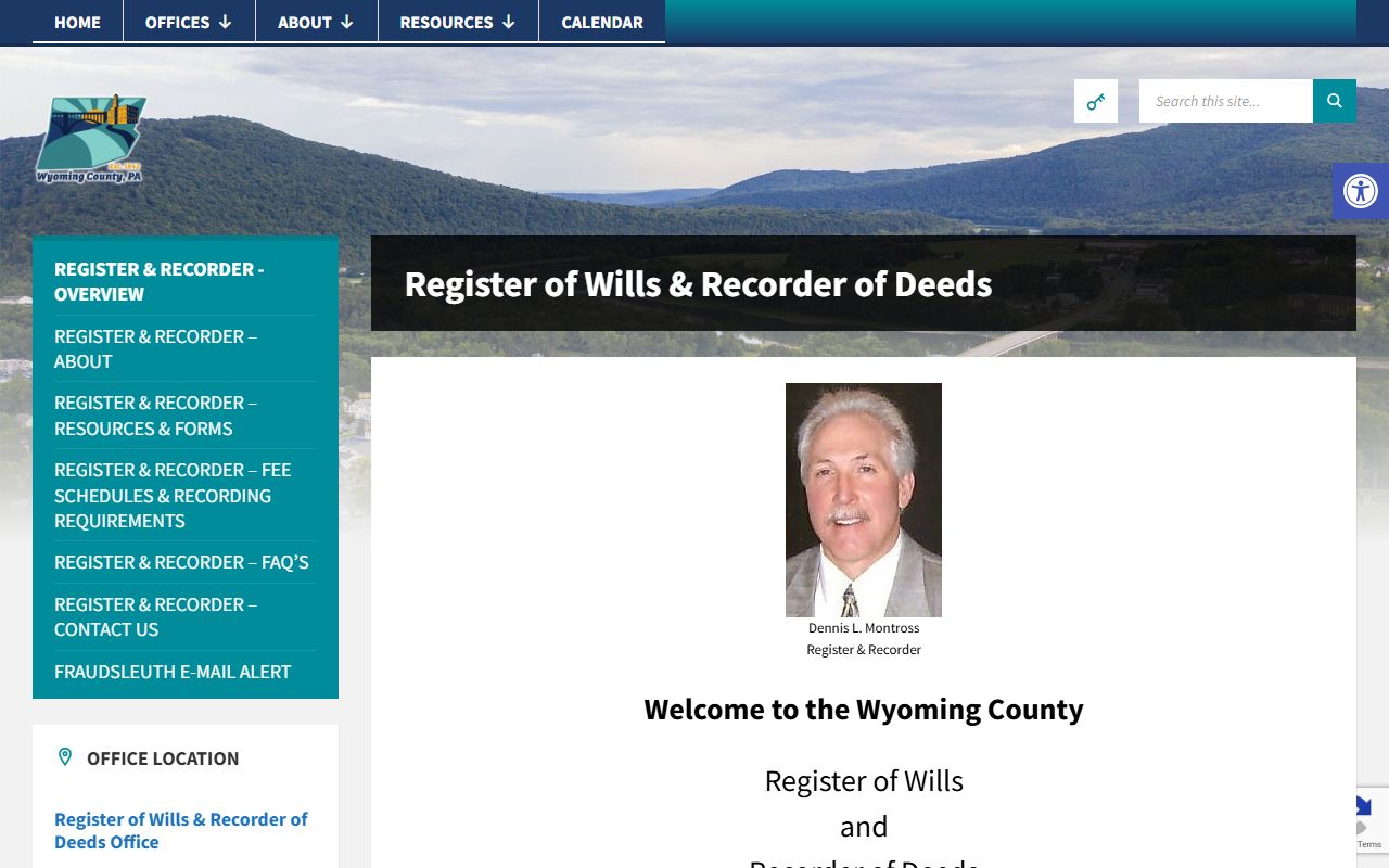 Wyoming County Register and Recorder official page for deed records